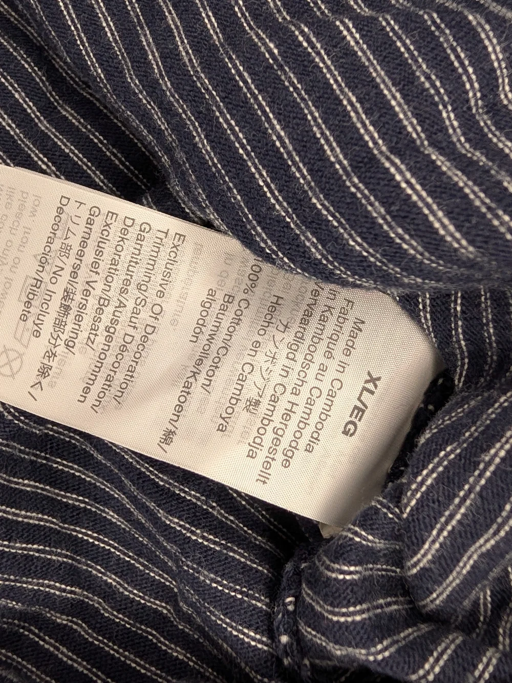 J. Crew Navy and White Striped Long-Sleeve Henley